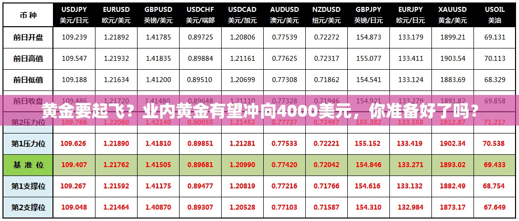 黄金要起飞？业内黄金有望冲向4000美元，你准备好了吗？