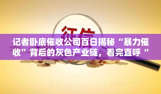 记者卧底催收公司百日揭秘“暴力催收”背后的灰色产业链，看完直呼“太离谱”！